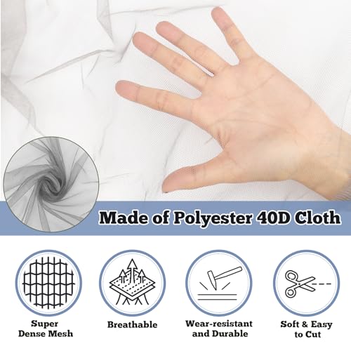 Mosquito Netting 39x10Ft Garden Mesh Netting, Fly Bird Net Barrier Hunting Blind Plant Protecting Net, 3x12m Gray