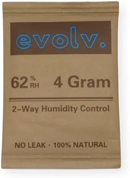 EVOLV 62% RH Humidor Packets | Size 4g | 2 Way Humidity Control | Individually Packaged | 10 Pack