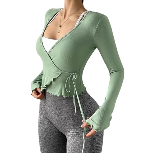 Hauts à nouer croisée femme vêtement danse manches longues