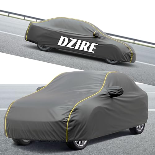 Image of Kayme Compatible with Grey Dzire Car Cover Waterproof Car Body Cover for All Weather Proof & Full Bottom Elastic, Triple Stitching with 100% Nail Proof Cover
