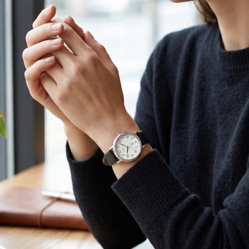 Image of BUREI Men's Fashion Minimalist Wrist Watch Analog Date with Leather Strap