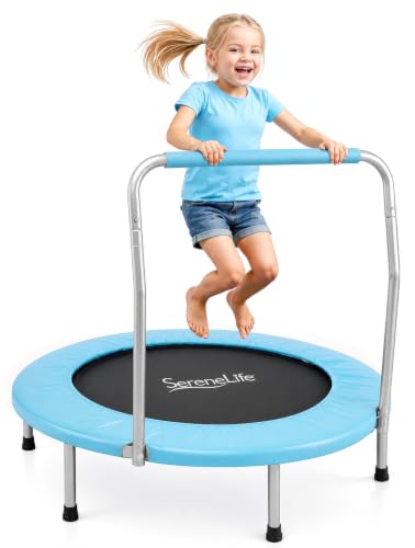 Serenelife 3FT/ 36" Toddler Trampoline with Foam Handle – Foldable Mini Trampoline for Kids Ages...*