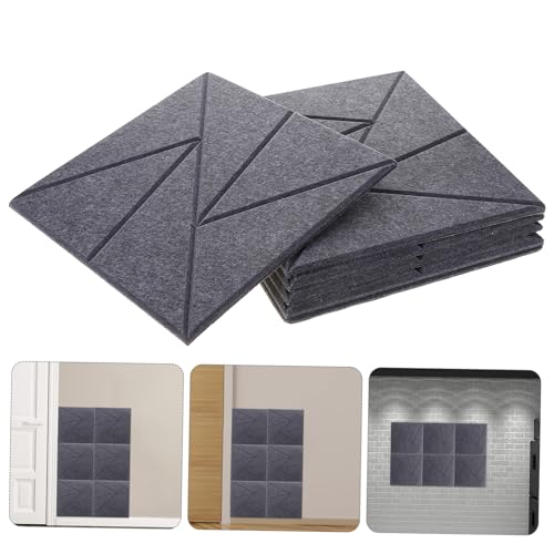 Toyvian 6pcs paneles acústicos absorbentes de sonido para reducción de ruido y aislamiento acústico, adhesivo para oficina y estudio miniatura 7