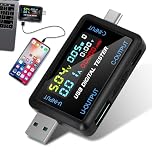 diymore USB C Tester,USB Multimeter Type-C Voltage and Current Tester,4.5-36V 8A USB Power Meter Capacity Voltage Tester Current Meter
