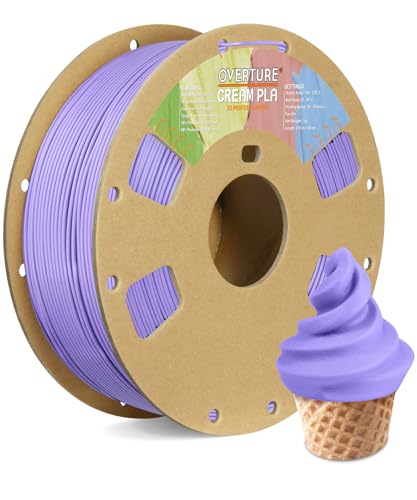 OVERTURE PLA-Filament, cremefarben, PLA 1,75 mm, PLA-Filament, 1 kg Spule, Maßgenauigkeit +/- 0,03 mm, passend für die meisten FDM-Drucker (cremefarben)