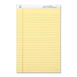 Business Source Micro-Perforated Pad, Legal Ruled, 50 Sheets, Legal, Canary, 12-Pack