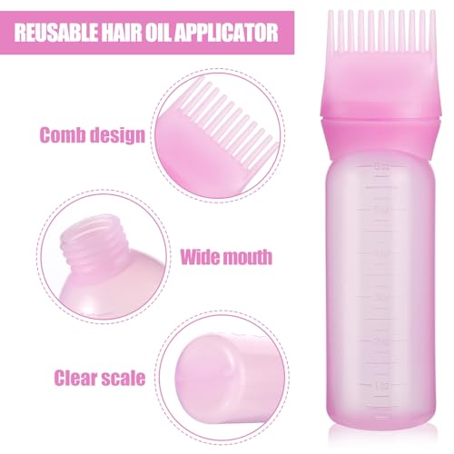 PAEFIU 3 stuks haarolie-applicator, haarverfflessen met schaal, haarverffles met professionele kwast voor haarkleuring - Afbeelding 4