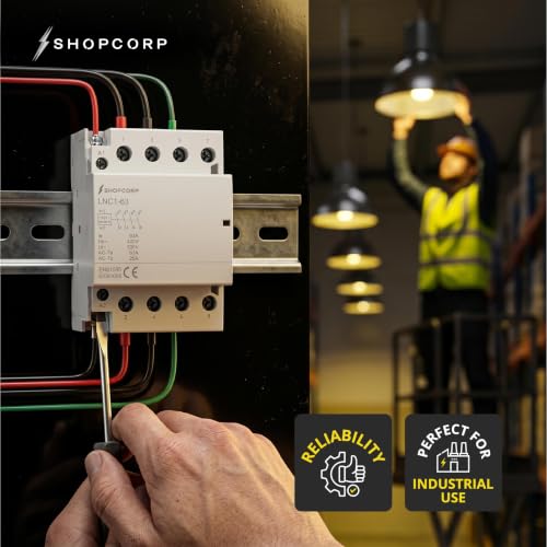 Shopcorp 4 Pole AC Contactor 120V Coil 63 Amp Normally Open, DIN Rail by SHOPCORP - Used condition - Image 7