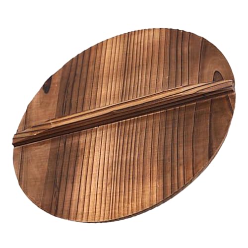 Garneck Holzdeckel Für Gusseisenpfanne Flacher Deckel Aus Holz Wokdeckel Traditioneller Bratpfannendeckel Holzdeckel Für Wok Zubehör Holzpfannendeckel Chinesischer Wokdeckel Für Bratpfanne