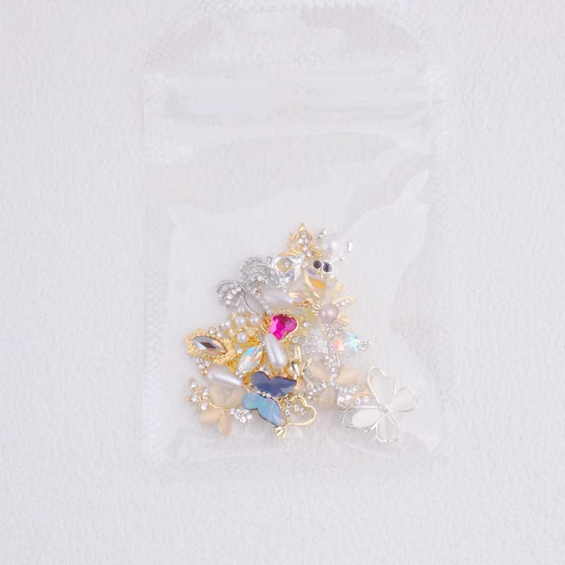 50 Uds./100 Uds. De Metal para decoración de uñas, abalorio de aleación de plata dorada, variedad de estilos, accesorios para uñas mezclados al azar, 50 Uds.
