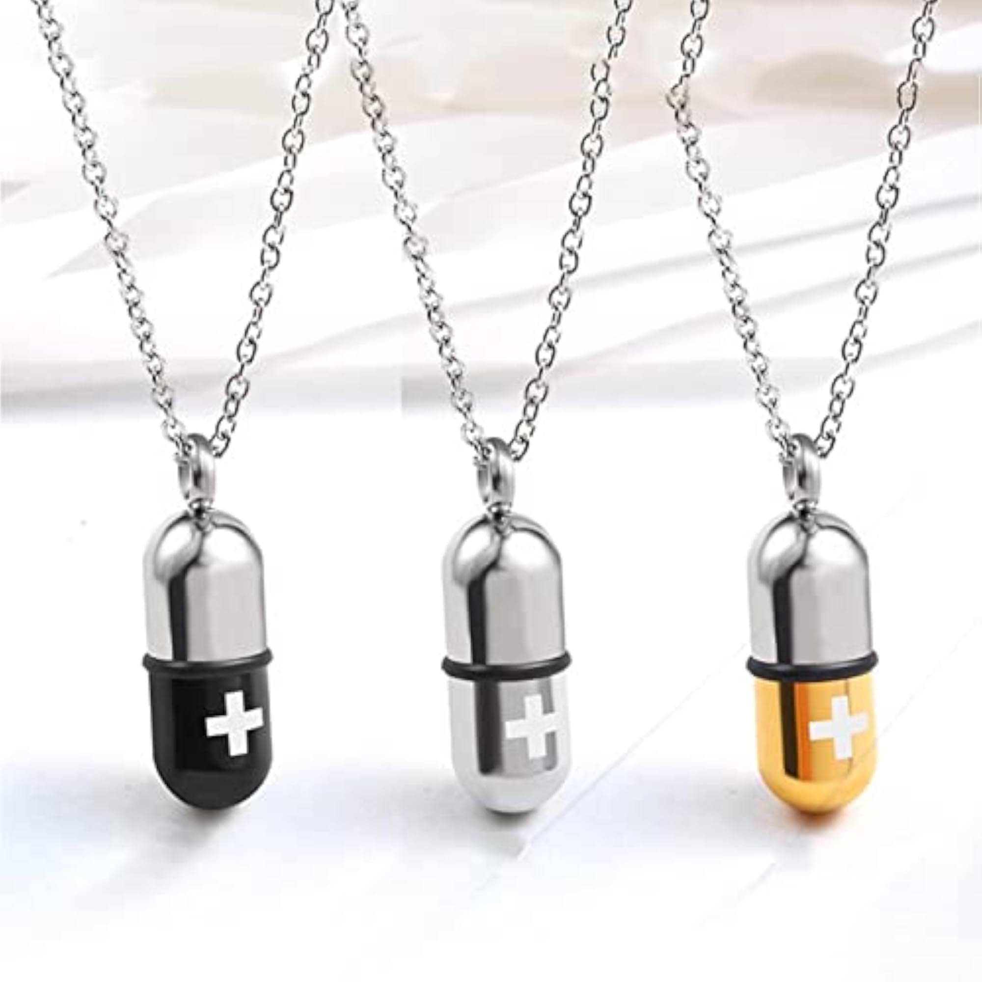 Mini Urn Pendant Necklace, Titanium Steel Keepsake for Pets
