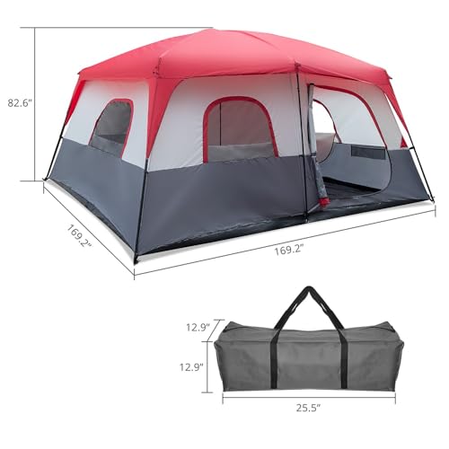 Carpa de camping familiar grande 13x13 pies con divisor de ambientes miniatura 4