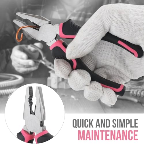 Image of Hi-Spec 25-Piece Small Tool Kit with Knife and Hex Key Included: Basic Essential Tool Set for Home, Office, and College (Pink)