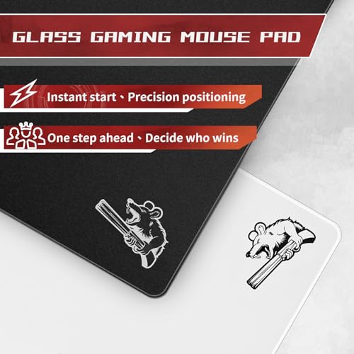 Image of Glass Gaming Mouse Pad, 320mm x 360mm, FPS Game, Special Tempered Glass, Durable, 3mm Thick, Accurately and Quickly Target Your Opponents (320mm x 360mm, White)