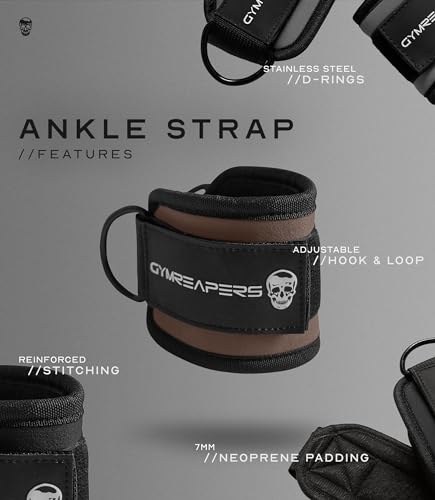 Image of Gymreapers Ankle Straps For Cable Machine Kickbacks, Glute Workouts, Lower Body Exercises - Adjustable Leg Straps with Neoprene Padding