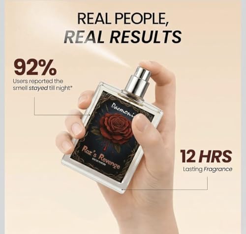 Image of Daemonic Roz's Revenge Eau de Parfum | Dark Rose Long Lasting Unisex Perfume | Deep Floral-Woody Intense Fragrance for Men & Women | 50ml EDP