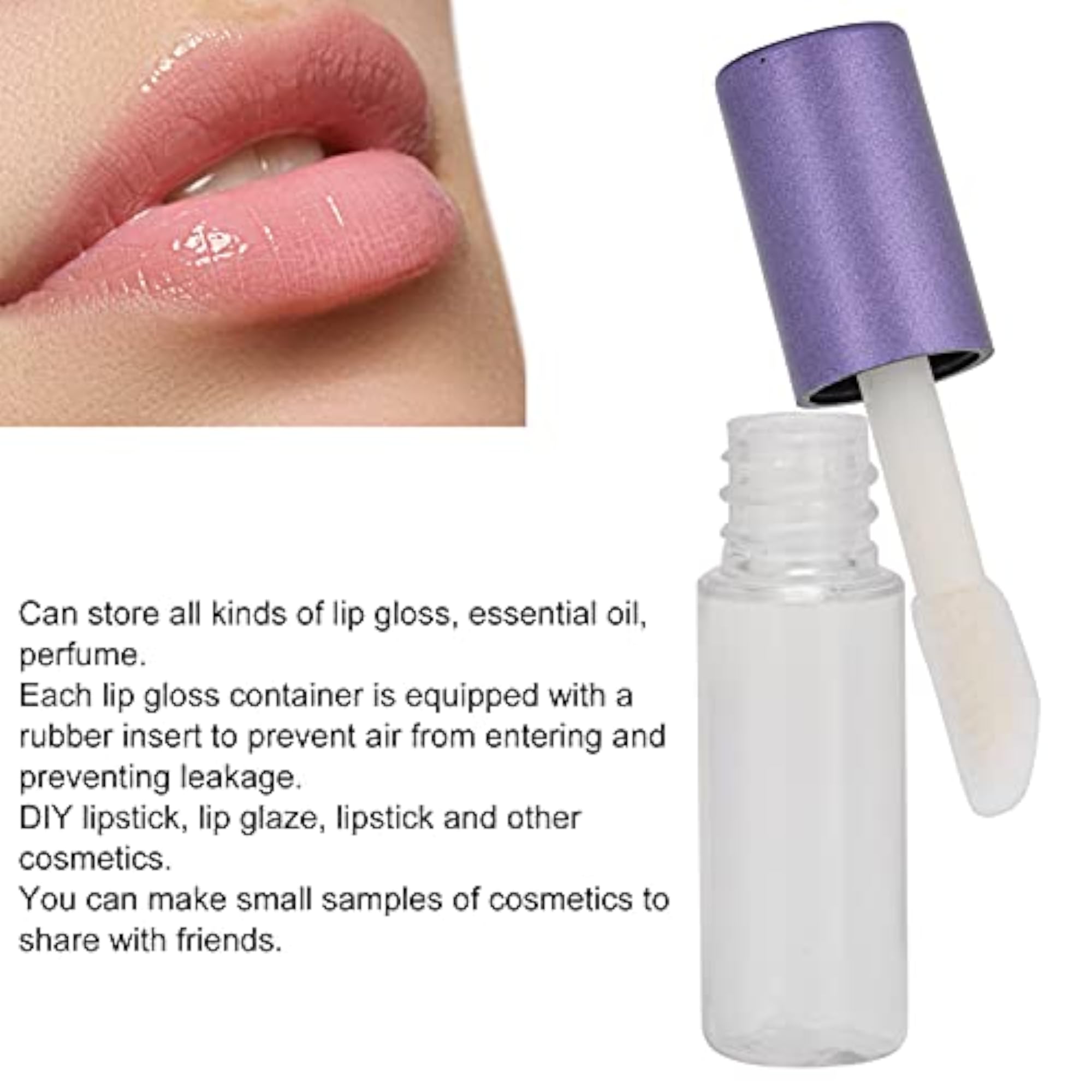 Transparent Empty Refillable Lip Gloss Bottles