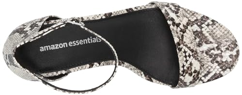 Image of Amazon Essentials Women's Two Strap Heeled Sandals with Adjustable Ankle Strap, Padded Memory Foam Insole