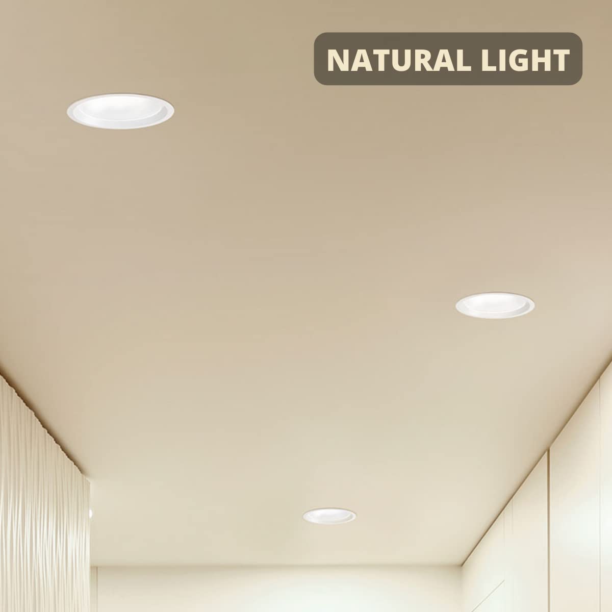Jandei – Downlight LED COB 15W Empotrable, Foco Marco Redondo Blanco, 165x50mm (Hueco Corte 130-135mm), 1350 Lumen, IP44. Ideal para Salón, Cocina, Baño (Luz Natural 4200K, 1 Unidad)