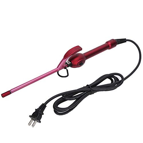 Red Hair Curler, Electric Small Hair Curling Iron 3 Type Wand Anti-Scald Temperature Adjustment Hair Wave Barrel Styling Tools for Short and Long Hair(16mm)