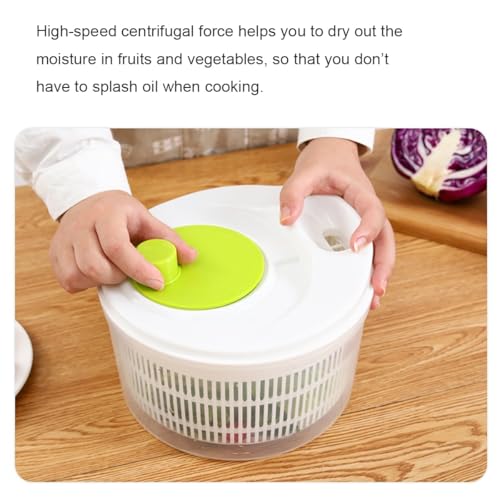 Salad Spinner Small,Spinning Colander with Clear Serving Bowl,Lettuce Dryer Spinner,Fruit and Veg Wash Drainer,Vegetable Washer - Image 2