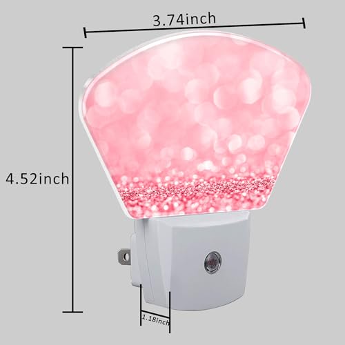Image of Abstract Pink Glitter Plug in Night Lights, Beautiful Glitter Nightlight Plug Into Wall Dusk to Dawn Sensor for Kid Girls Boys Women Men Room, Hallway, Kitchen, Bathroom, Stairs Decor