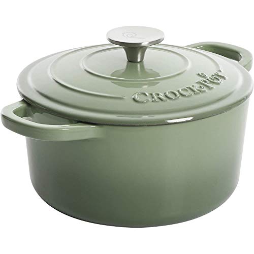 Image of Crock-Pot Artisan Round Enameled Cast Iron Dutch Oven, 3-Quart, Gradient Red