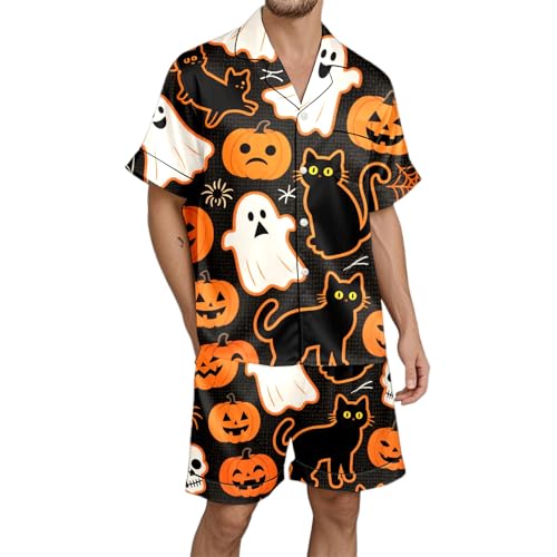 Pyjama homme Halloween ensemble de nuit confortable en coton pour automne