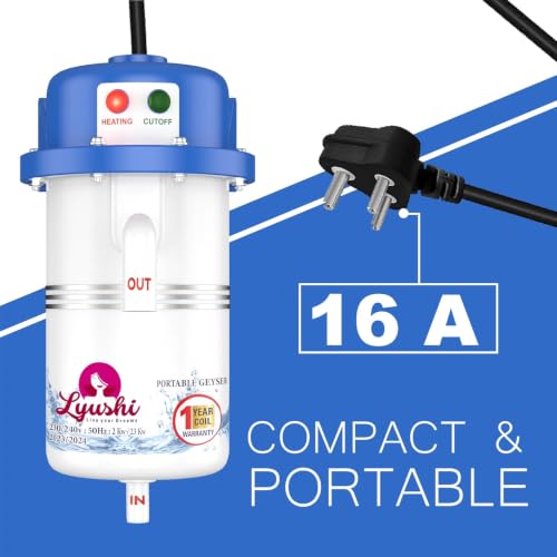 Image of Portable Instant Water Geyser for Bathroom & Kitchen, 3000W Electric Mini Water Heater with Auto Cut-Off, Fast Heating Tankless Hot Water Heater, Wall Mount Compact Electric Geyser, Home, Wash Basin