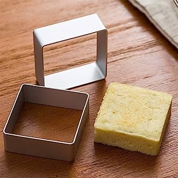 Image of W.A Bakers Heart Shape Stainless Steel Cookies Cutter 2 Inchi Height Set of 12 Pcs (Square Shape)
