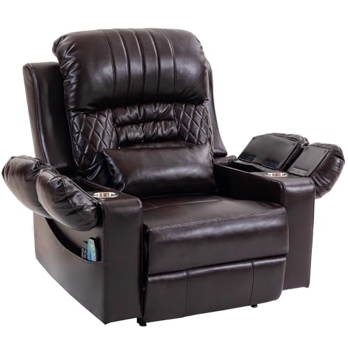 Image of FUNECORP Power Lift Recliner Chair Triple Motor with Vibration Massage and Lumbar Heating, Adjustable Headrest for Elderly People, Faux Leather