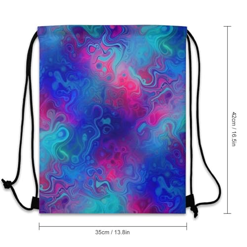 Backpack for Women and Men, Stylish Lightweight Waterproof Backpack with Draw String, Rainbow Marble Large Capacity Sturdy Drawstring Bag3