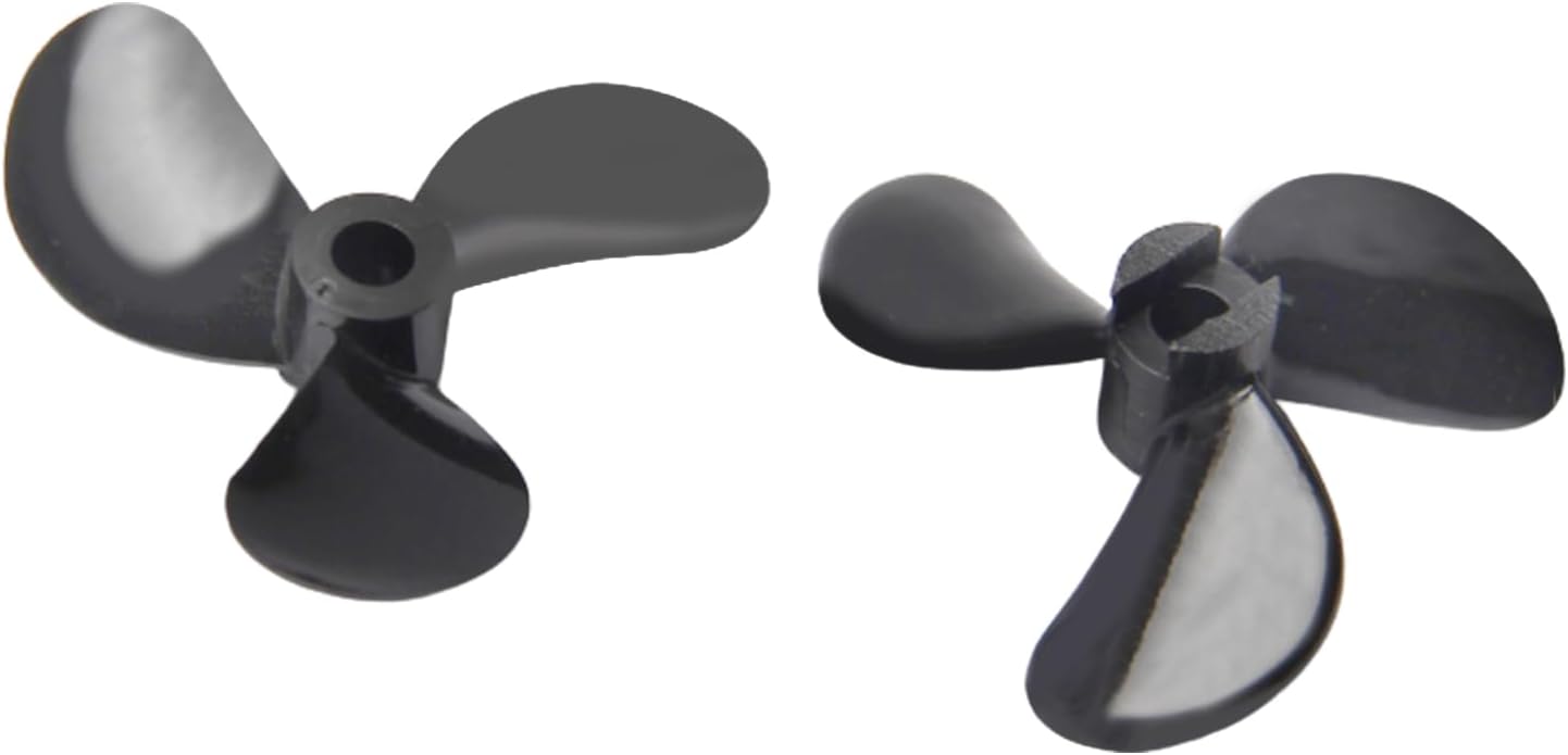Fielect 1Pair 3 Blades CW+CCW Propeller for Ship Model Rc Boat Propeller Model Black Plastic Paddle 36mm Diameter 1.4 Pitch 4mm Hole Dia