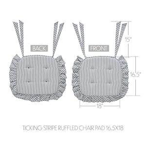 Vhc brands chair pad 165×18 cotton dining room kitchen chair pads seat cushion with ties tucked sawyer mill blue collection rectangle 165×18 denim blue  urban country home decor