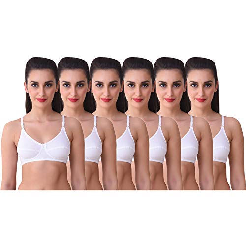 SK DreamsCotton Women's Bra Combo(Aishwaraya-White-6bra-36_Multi_36)(Pack of 6)