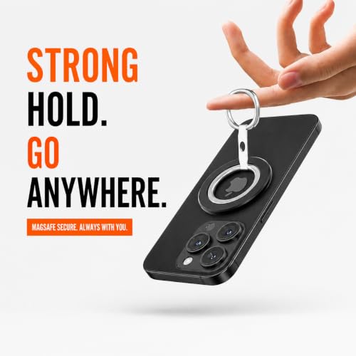 Image of Mizi Magnetic Phone Ring Holder for Mag Safe, Double-Sided Magnetic Grip Stand, 360 Rotating Finger Ring Kickstand with N56 Magnets, for iPhone 17 /To /12 Series, Samsung Galaxy - Black