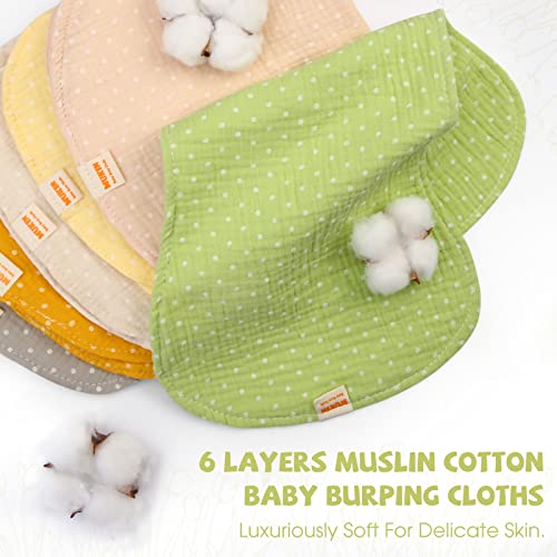 Baby Burp Cloths - 100% Muslin Cotton Burp Clothes For Unisex Babies Girls Or Boys In Neutral Rainbow Colors. Newborn Large Burp/Spit Up Rags In Bulk. (Assorted Colors 2) #TOP6