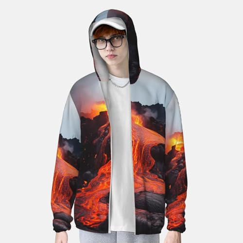 Chaqueta para hombre con protección solar UPF 50+ roja miniatura 3