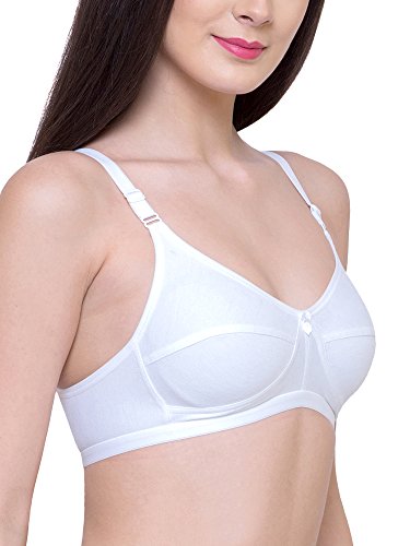 Image of INKURV Cotton Hosiery Bra for Women's Daily use, Full Coverage Bra for Regular wear, Non Padded, Non Wired Everyday Bra with Rich Cotton-Zoe Combo of 3 (Black Skin White 34B)