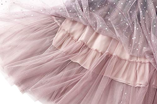 Women's A-Line Maxi Skirt Multi-Layer Tulle Polka Dots Gradient Irregular Skirt Casual Pleated Long Skirt #TOP2