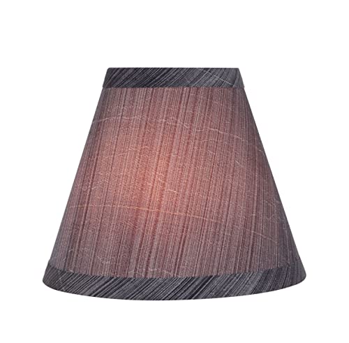 Image of Aspen Creative 32105-2A, Hardback Empire Clip-On Chandelier Lamp Shade, Grey and Black, 3 inch Top x 6 inch Bottom x 5 inch Slant Height, Set of 2