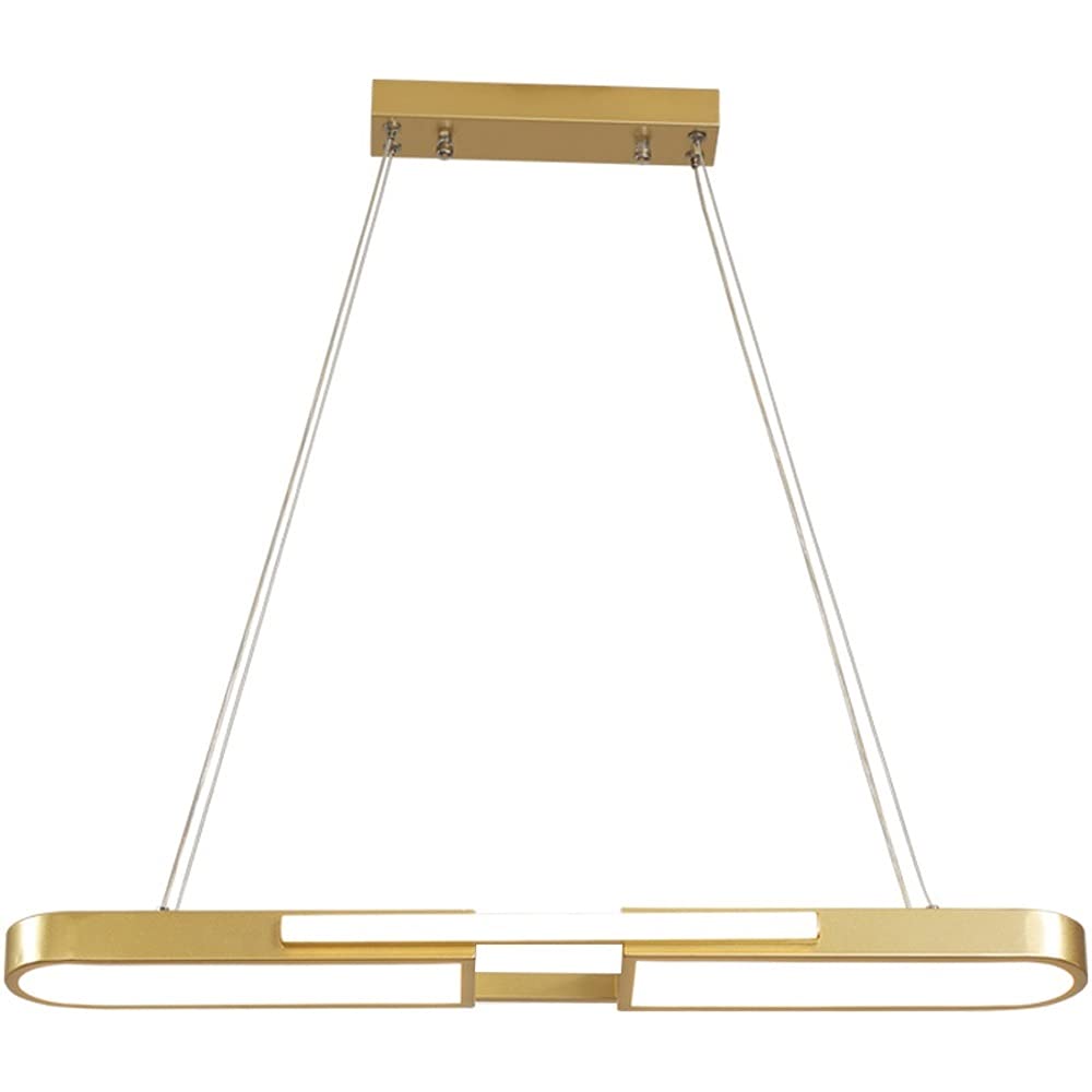 Lustre LED dimmable 48W pour table à manger et îlot de cuisine de style rectangle suspendu