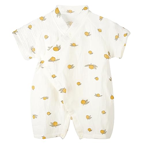 Image of PAUBOLI Baby Kimono Robe Newborn Cotton Yarn Bodysuit Romper Infant Japanese Pajamas 0-24 Months