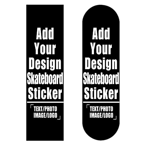 JCETUNO Custom Skateboard Grip Tape Add Your Picture, Personalized Waterproof Scooter Stickers, Show Your Personality 9x33 Inch, Black