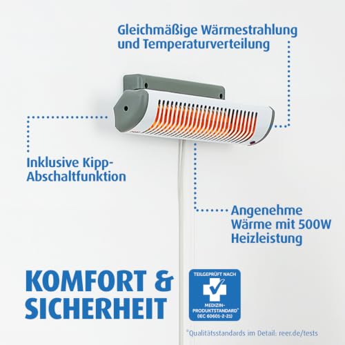 reer EasyHeat Flex Wickeltisch-Wärmestrahler Baby, 500 W, Standgerät, Weiß – Ansicht 5