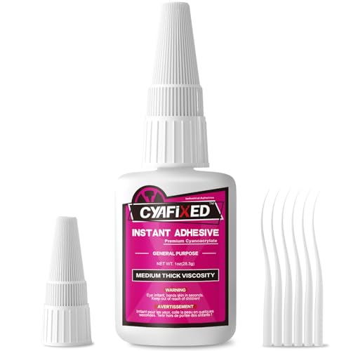 Super Glue Liquid, Instant Clear Cyanoacrylate Medium Thick Viscosity Adhesive, Food Safe CA Glue...