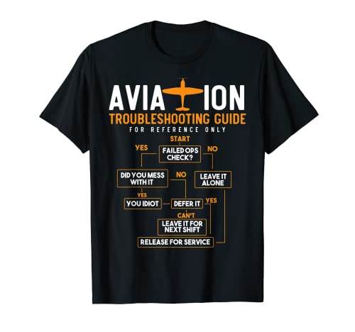 Airplane Pilot, Funny Pilot & Aviation Troubleshooting Guide T-Shirt