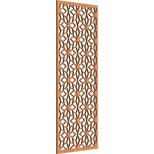 Image of 15 3 /8 inchW x 39 3 /8 inchH x 1 /4 inchT Lake Decorative Fretwork Wood Wall Panels, Cherry