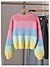 BEAUDRM Girl's Rainbow Cardigan Sweater Fall Cute Sweaters Colorblock Button Down Cardigan Long Sleeve Knitted Top Pink 13 Years
