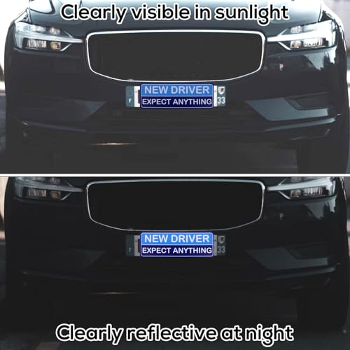 Image of 3pcs New Driver Magnet for Car, Reflective Magnetic New Driver Sticker Durable Removable Car Bumper Sticker for Novice Drivers, Student Driver Warning Sign